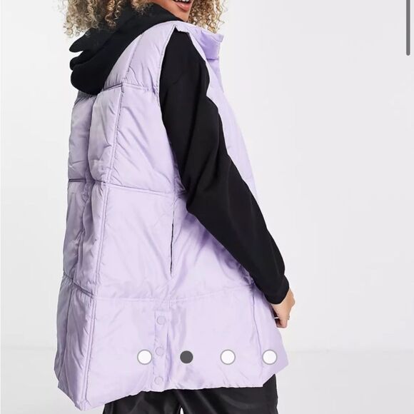Native Youth oversized longline extreme padded gilet vest in lilac S NWT in pakg - Picture 2 of 7